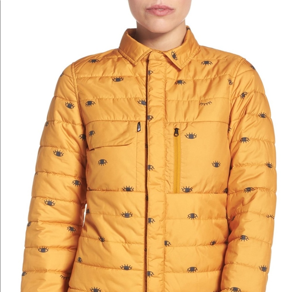 NWT North Face Whoisthis Jacket Eye Print Yellow